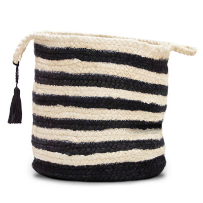 Dovecove Striped Relaxed Handmade Jute Basket