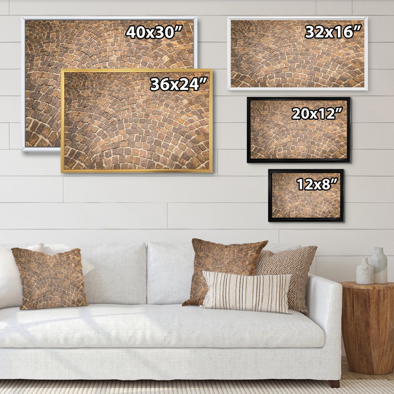 «Paving Abstract Design», reproduction sur toile encadrée, H 8 po x l 12 po x P 1 po, Cadre flottant blanc