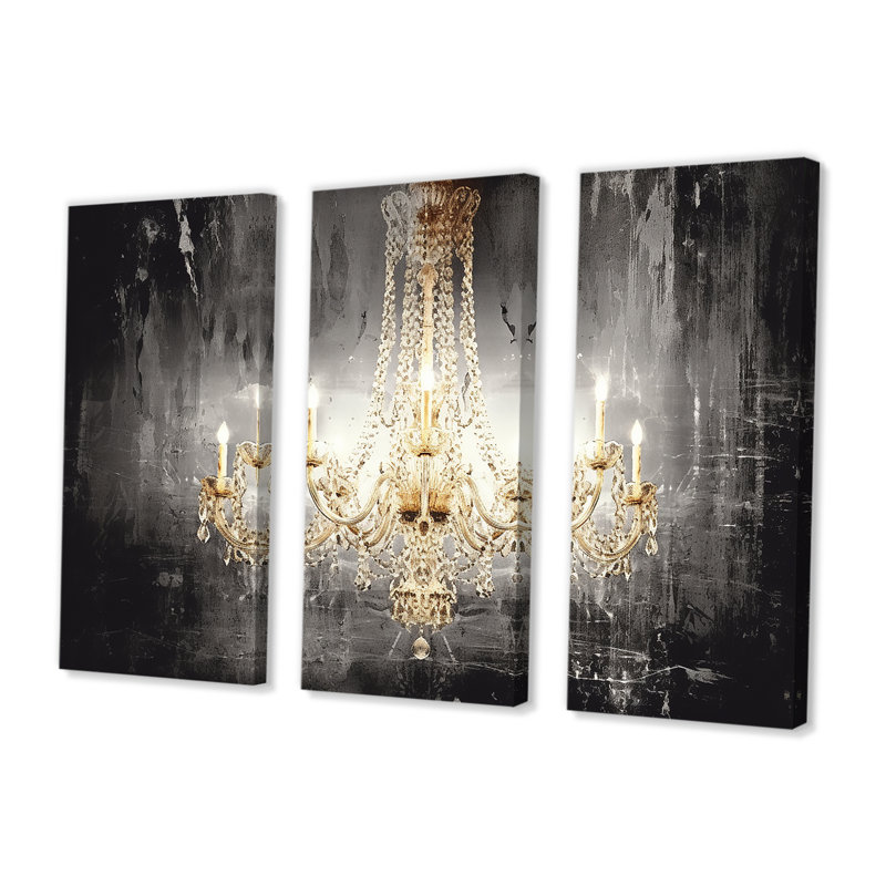 Robicheaux - Ensemble d'impressions murales lustre Glam, Toile tendue, H 32 po x l 48 po x P 1 po