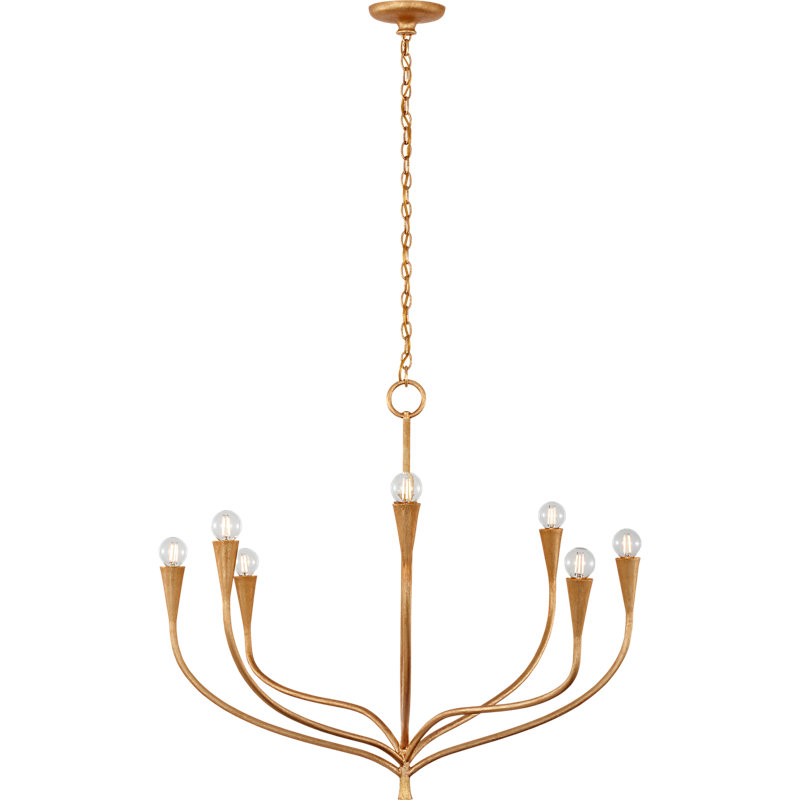Julie Neill Chandelier, Antique Gold Leaf, 8 Lights