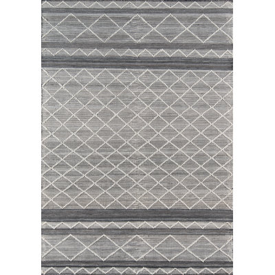 Tapis gris tissé à plat à la main Inika