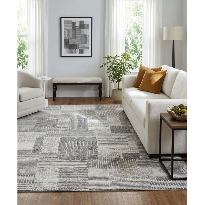 Zahi Handmade Wool Abstract Area Rug, Rectangle 12' x 15'