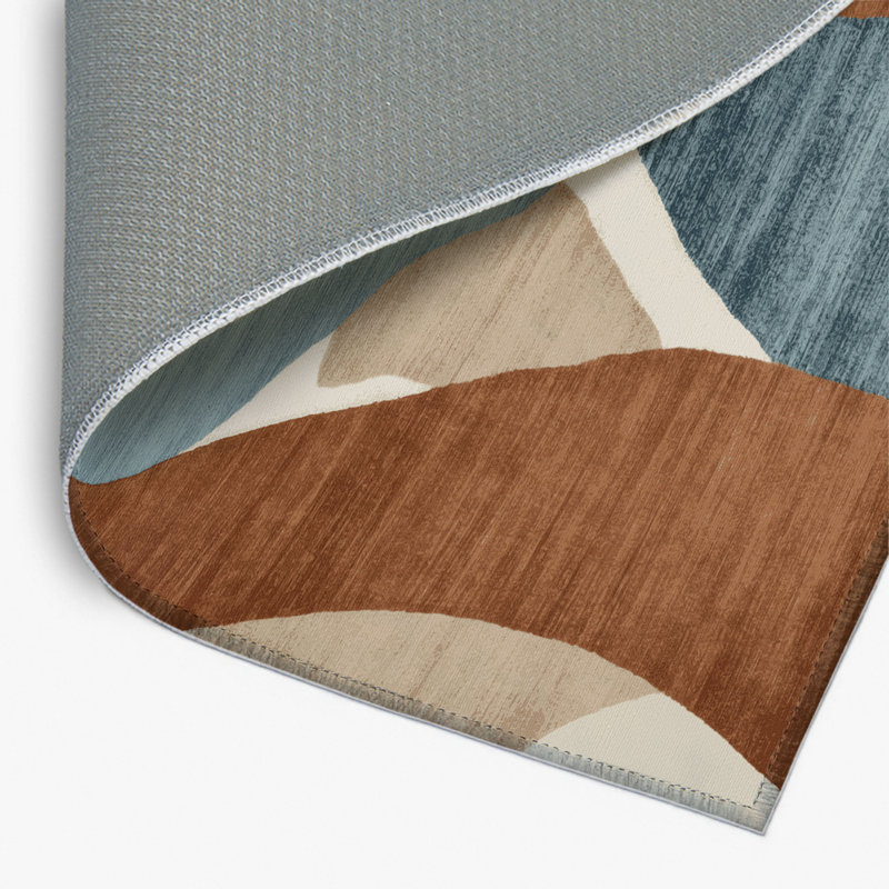 Watercolor Brown Indoor and Outdoor Area Rug, Rectangle 8' x 10'