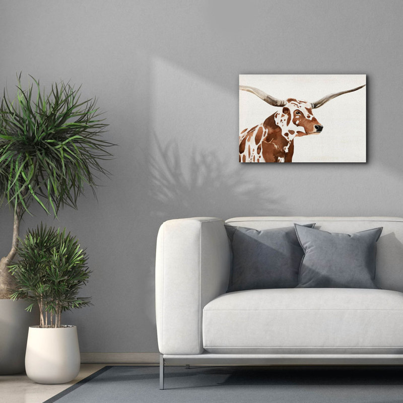 Art mural en toile «Sp Spot Steer 4» par Annie Warren, 26 po x 18 po, H 18 po x l 26 po