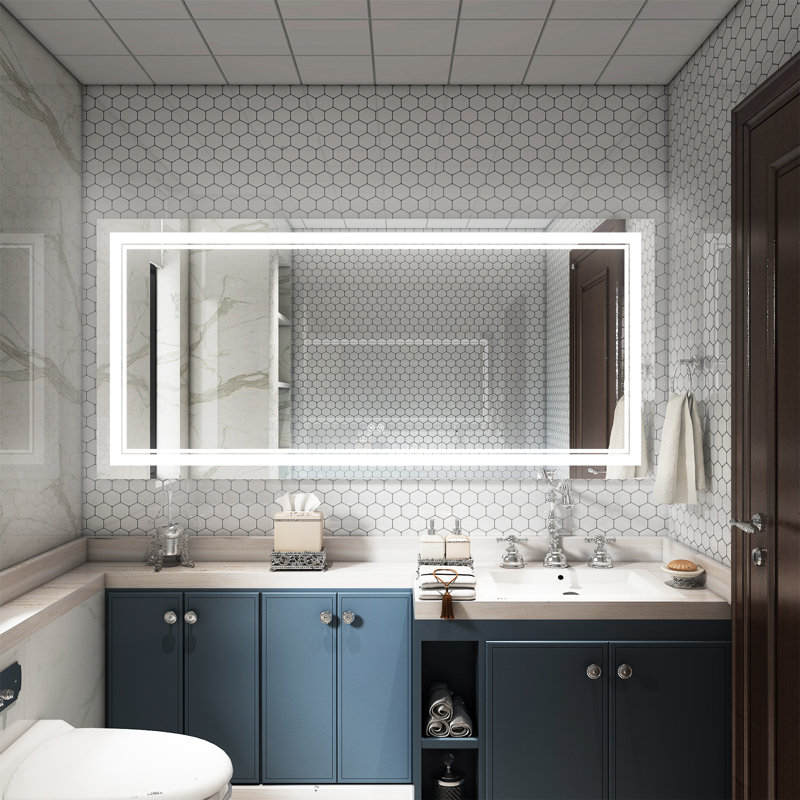Miroir de salle de bain / miroir de salle de bain, 28 po x 60 po