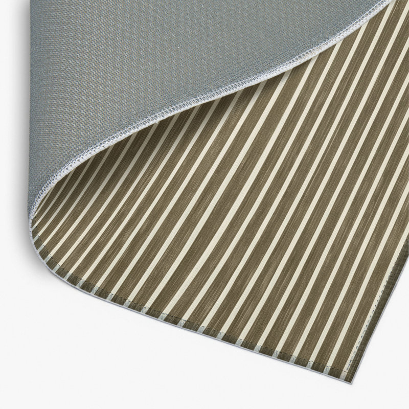 Tapis intérieur / extérieur brun HorizontalStripes, Rectangulaire 8 pi x 10 pi