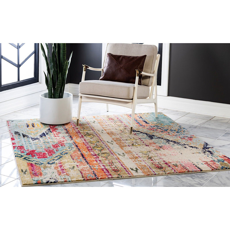 Newburyport Washable Geometric Indoor Rug, Rectangle 3'3" x 5'3"