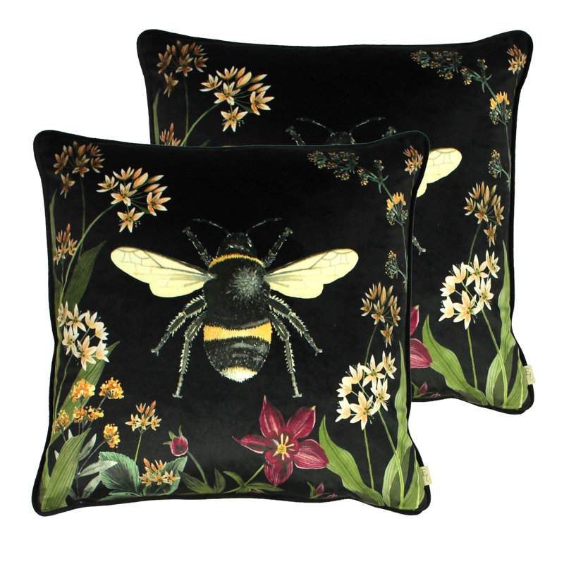 Midnight Garden Bee Polyester Filled Cushion Twin Pack