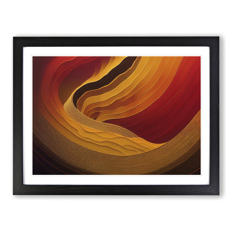 Dreamy Modern Abstract - Single Picture Frame Print, Black, 46cm H x 64cm W