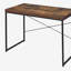Bureau d'écriture en chêne patiné et noir avec base en métal