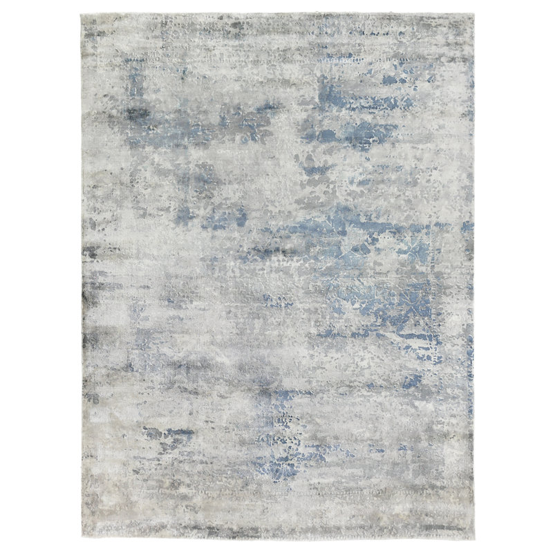 Cassina Hand-Loomed Sky Blue Area Rug, Rectangle 12' x 15'