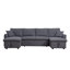 Canapé-lit modulaire escamotable en U Artemax avec double espace de rangement, gris foncé