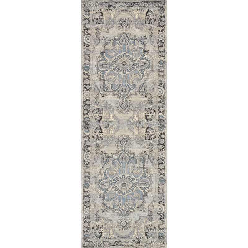 Tapis oriental intérieur / extérieur Cusack, Tapis de couloir 2 pi 5 po x 7 pi 8 po