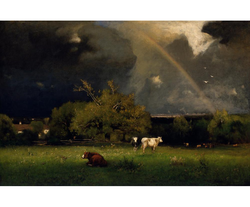 «The Rainbow» par George Inness - Art mural sur toile tendue avec châssis, H 18 po x l 14 po