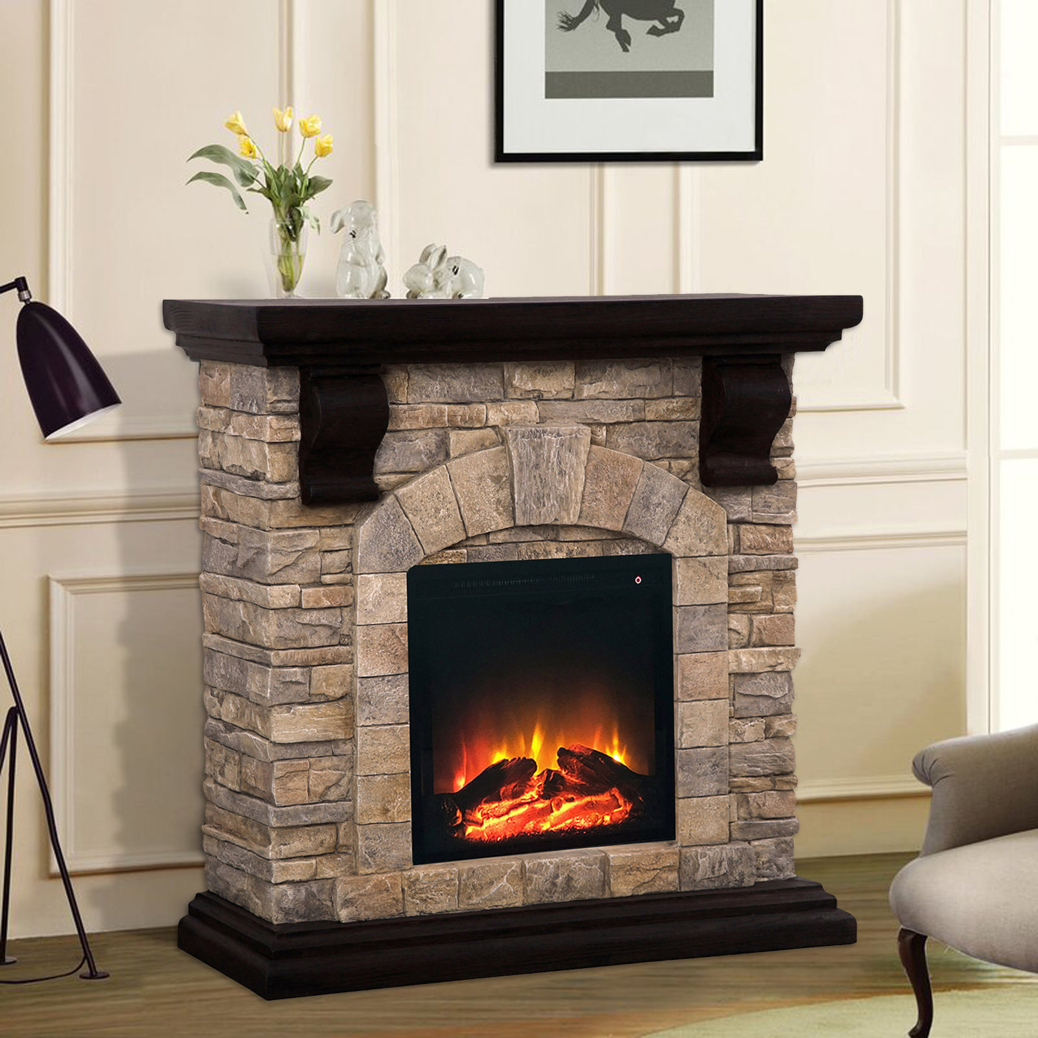 Loon Peak® Abdul-Rafay 40'' W Electric Fireplace | Wayfair