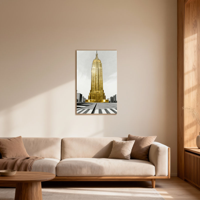 Paysage et paysages urbains Golden Empire State Building, art urbain, H 24 po x l 16 po