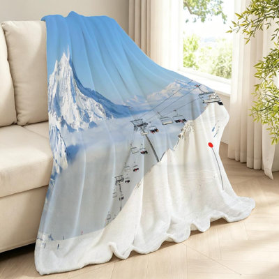Jeté en molleton bleu ultra doux