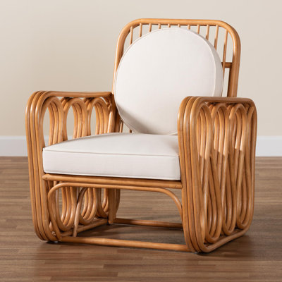 Carrin Bohemian Light Honey Rattan Arm Chair