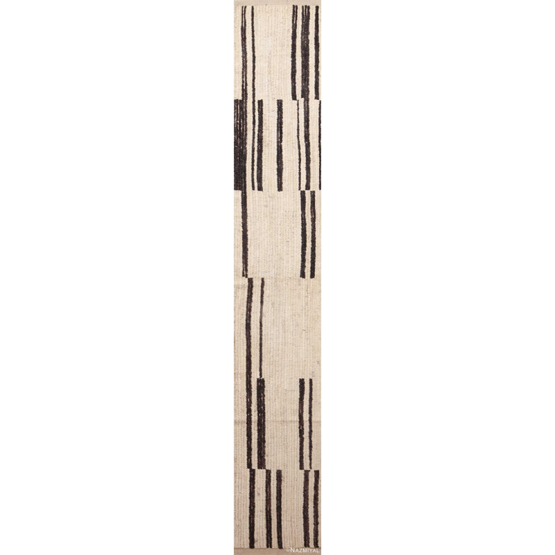Tapis de couloir moderne crème / gris anthracite One-of-a-Kind