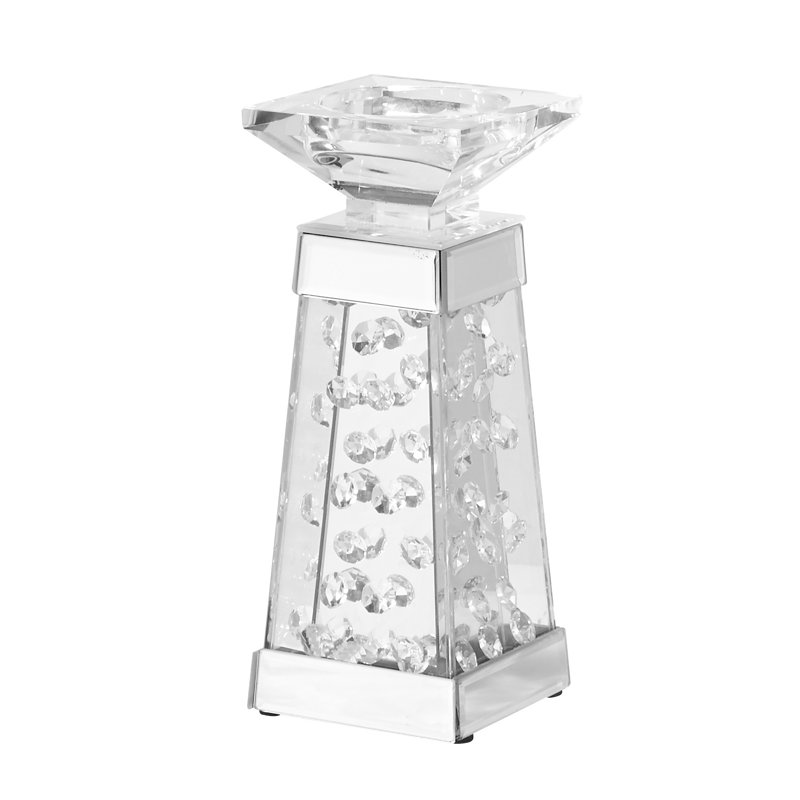 Sparkle Crystal Tabletop Candlestick, 10" H x 4" W x 4" D