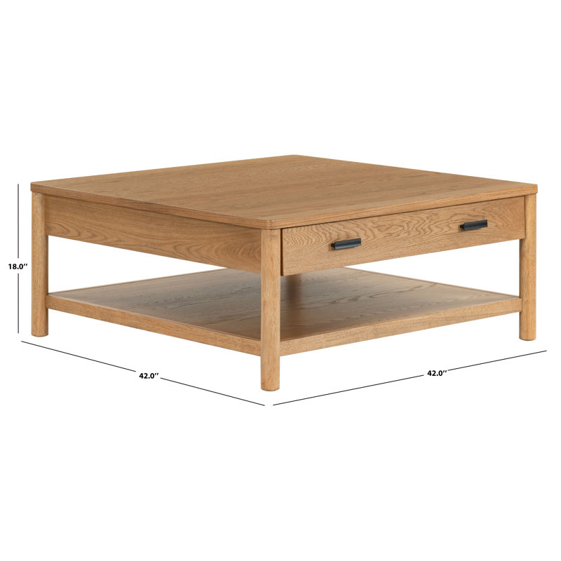 Jaylessa Wood 1 Drawer Coffee Table, Brown Oak