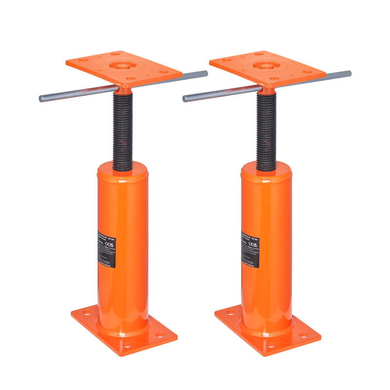 Ensemble de 2 poteaux de vérin de plancher réglables robustes - colonnes de soutien de sous-sol en acier pour nivellement de maison (12 po à 16 po)