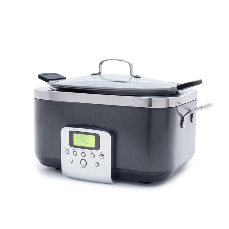 GreenPan Elite Ceramic Nonstick 6-Quart Slow Cooker, Gray