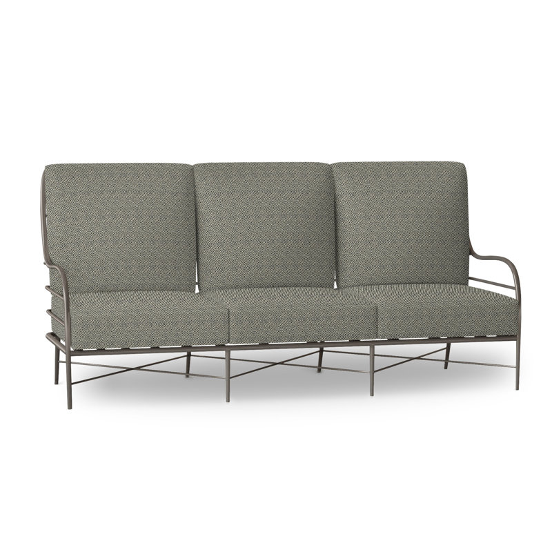 Carmel Aluminum Sofa - Slate Gray, No Welt, Intermix Bark