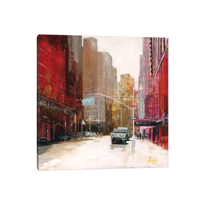 Red Fusion V by Luc. - Wrapped Canvas Painting, 45.72 cm H x 45.72 cm W x 1.91 cm D