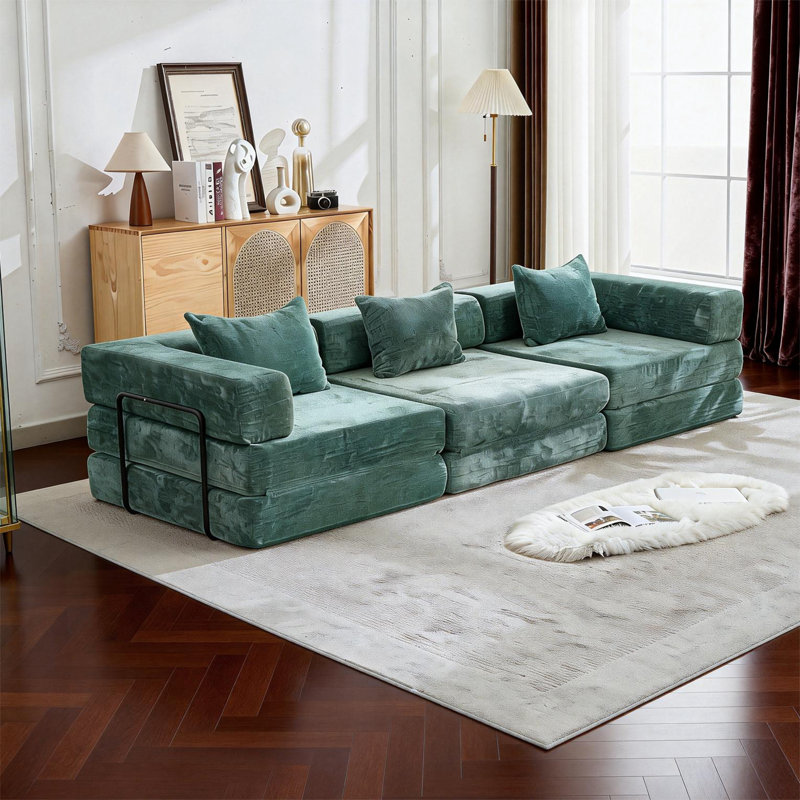 Boneless Modular Sectional Sofa, Green
