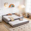 Lit de jour rembourré avec lit gigogne, base de lit en bois robuste-217771584