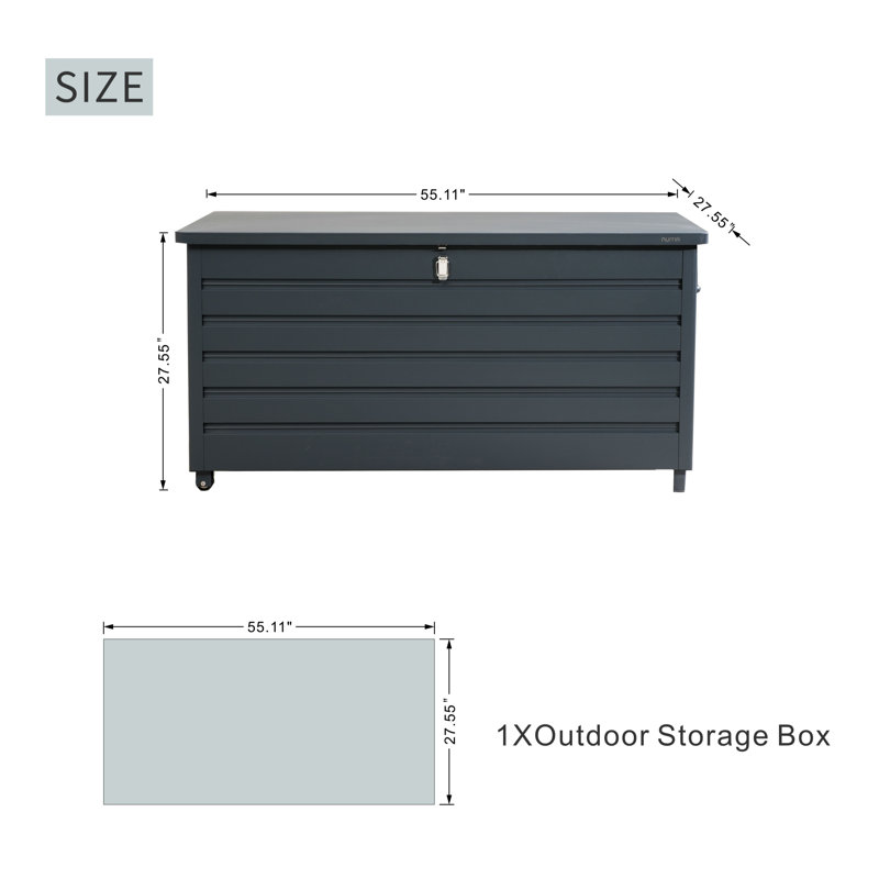 Boîte de rangement verrouillable avec roues Asena, Gris
