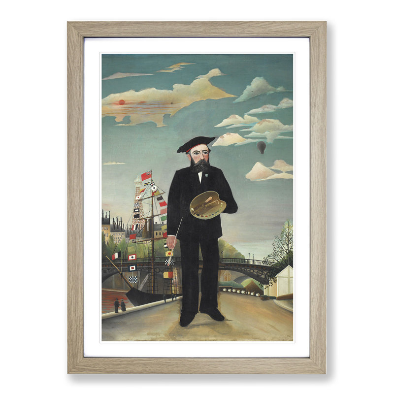 Self-Portrait by Henri Rousseau - Picture Frame Painting, 48cm H x 36cm W x 2cm D, Oak Framed