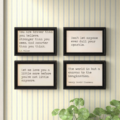 Wynne Wood Wall Décor with Framed Inspiration Sentences