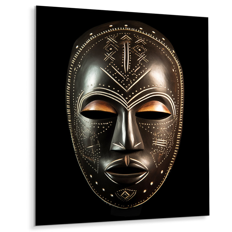 Ethnique Masque africain traditionnel - décoration murale tribal africain en métal, H 20 po x l 12 po x P 1 po