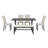 6-Piece Retro Rectangular Dining Table Set, Table With Unique Legs And 4 Upholstered Chairs & 1 Bench-779830539-779830533