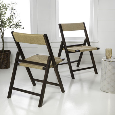 Chaise pliante en bois de teck brun foncé Kiawah Coastal