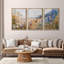Wildflowers " Impressionist Wildflowers Floral Illustration Modern Decor Multicolor Relax Calm Chic " 3 - Pieces-98697701-98697704