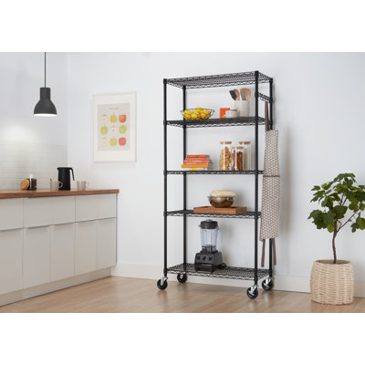 Étagère en fil d'acier NSF à 5 niveaux TRINITY EcoStorage avec roues (l 36 po x P 18 po)
