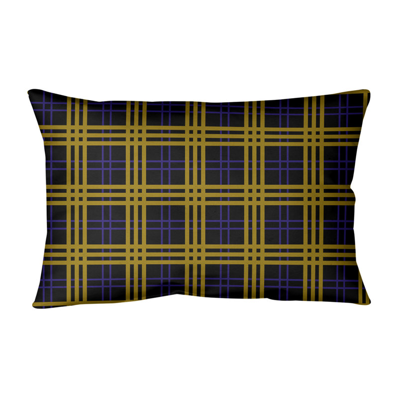 Housse de coussin rectangulaire de luxe Baltimore/insert, Noir / mauve / or métallique, Cuir / Suède