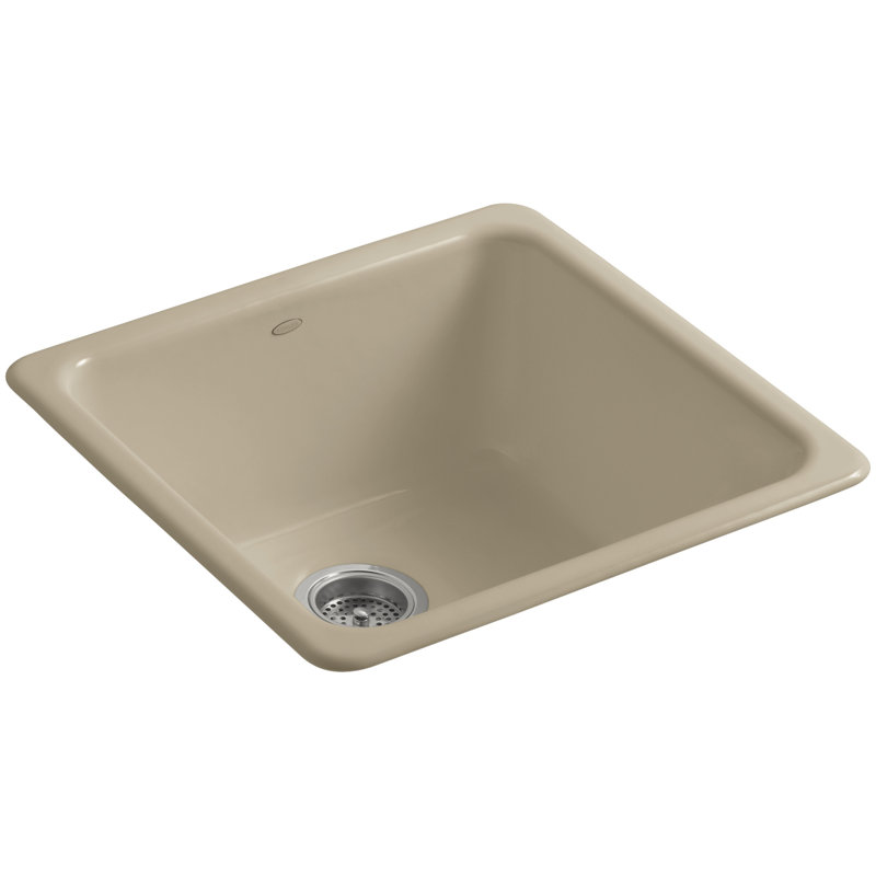 IronTones 20.875" L x 20.875" W Dual Mount Kitchen Sink, Mexican Sand