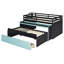 Lit mezzanine multifonctionnel avec bureau coulissant et lit gigogne-1177670033-1177670032