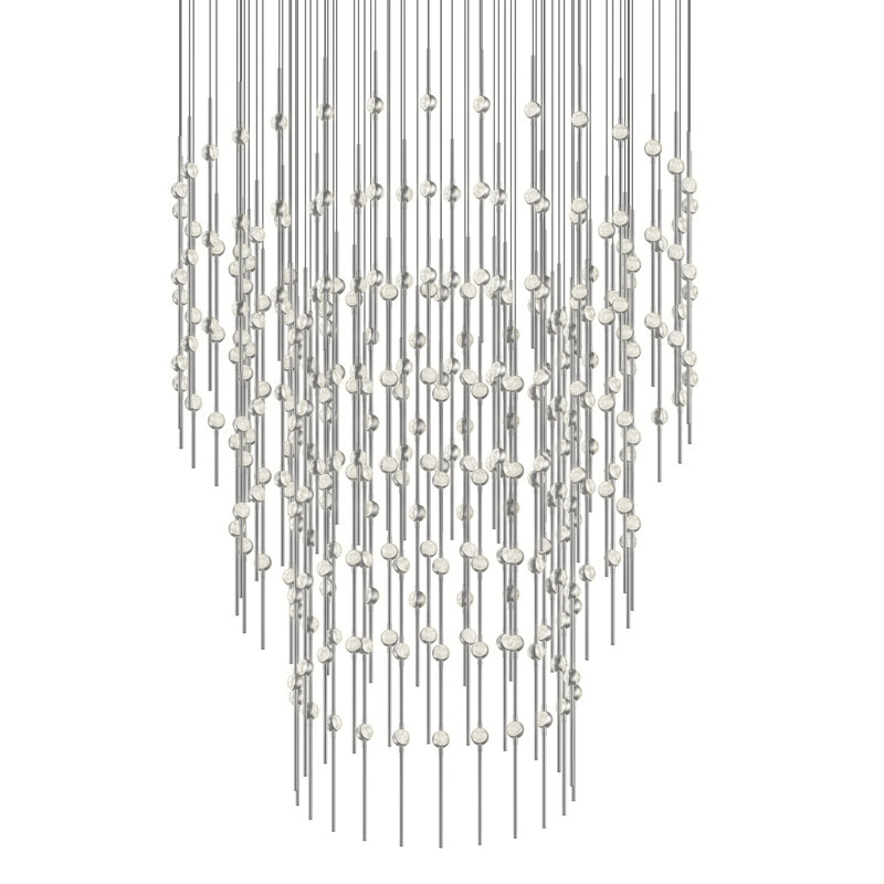 Centaurus 3 - Light Dimmable LED Tiered Chandelier, Satin Nickel, Clear, 3000K