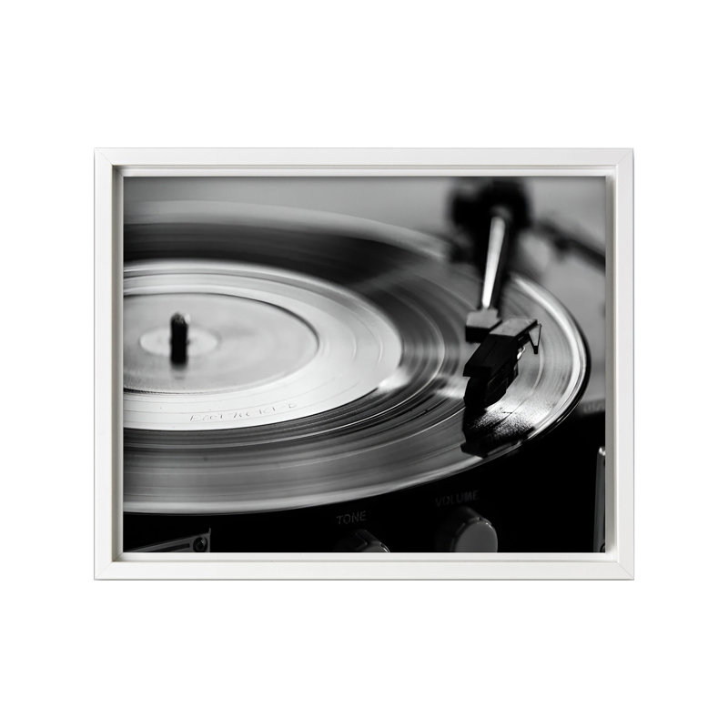 Disque vinyle plat, Canvas, White Framed, 08"H x 10"W