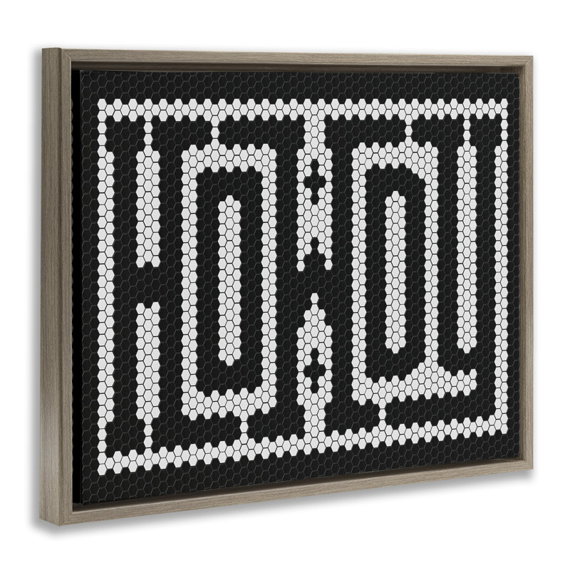 Mosaic Style Howdy in  Framed Floater Canvas Wall Art, design by Lettered and Lined, Montalcino Elm Floater Frame