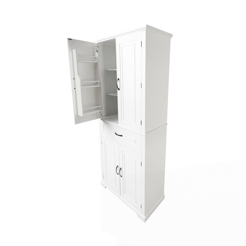 Bathroom Storage Cabinet with Doors and Drawer, White