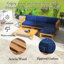 Ensemble de conversation modulaire 5 pièces avec canapé en bois d'acacia et patio-884240803