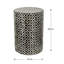 Tabouret d'appoint rond 19,7 pouces de hauteur pour l'intérieur et l'extérieur avec motif géométrique