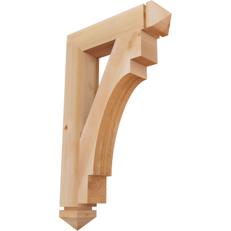 4"W x 20"D x 32"H Thorton Craftsman Rough Sawn Bracket, Douglas Fir, 32" H x 4" W x 20" D, Douglas Fir (Rough)