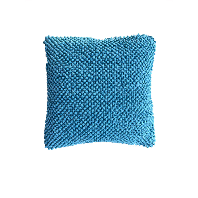 Cotton Reversible Pillow Cover, Aqua